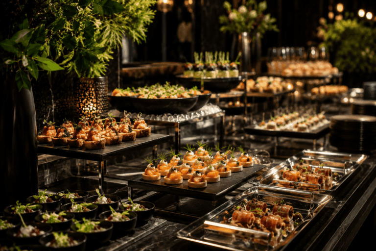 Catering buffet setup