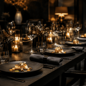 Private dining table setup