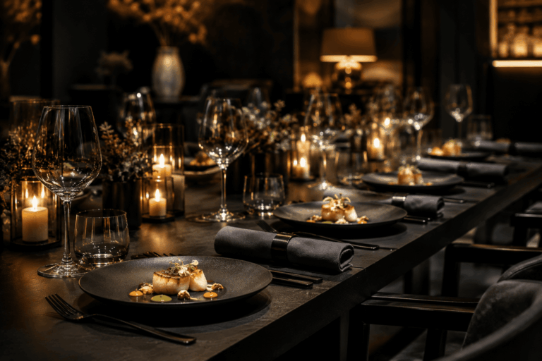 Private dining table setup